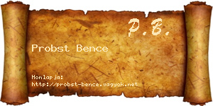 Probst Bence névjegykártya